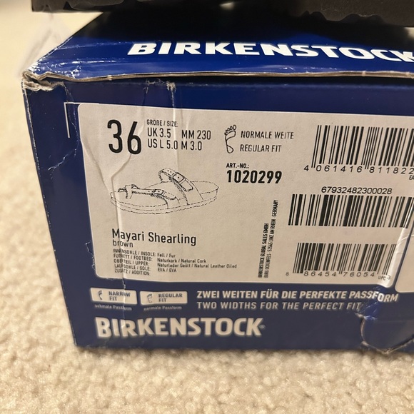 Birkenstock Mayari Shearling Sandals Brown Size 36 Regular Width - Picture 8 of 8